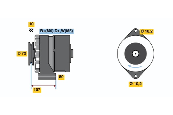 BOSCH 9 120 144 116 Alternator