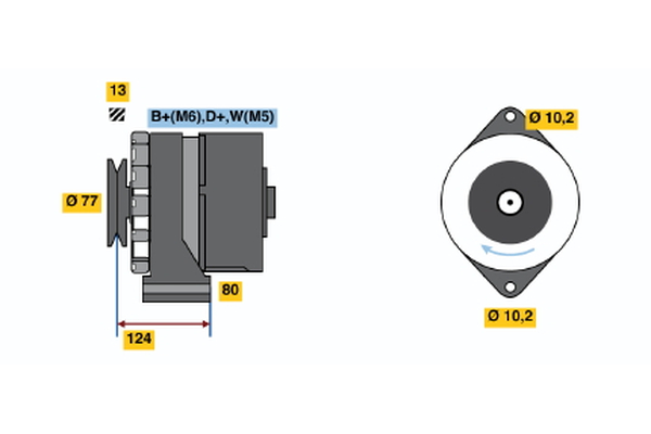 BOSCH 9 120 144 122 Alternator