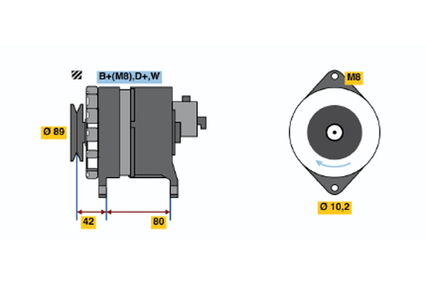 BOSCH 9 120 144 609 Alternator