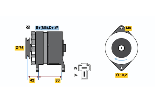 BOSCH 9 120 334 136 Alternator