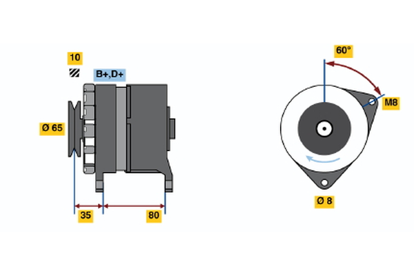 BOSCH 9 120 334 324 Alternator