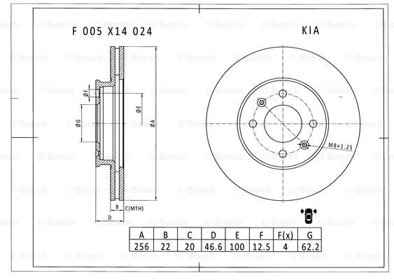 BOSCH F 005 X14 024 Brake Disc