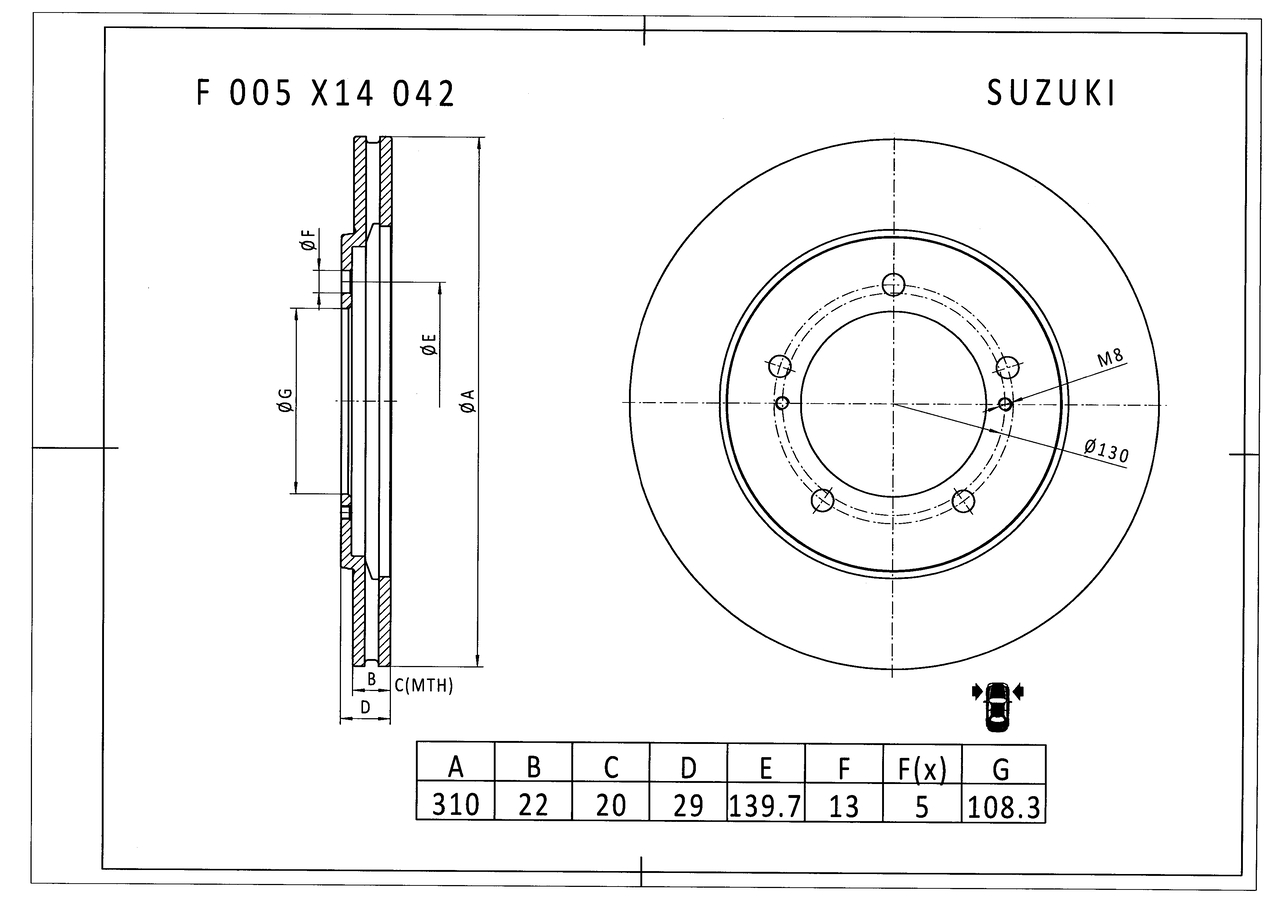 BOSCH F 005 X14 042 Bremsscheibe