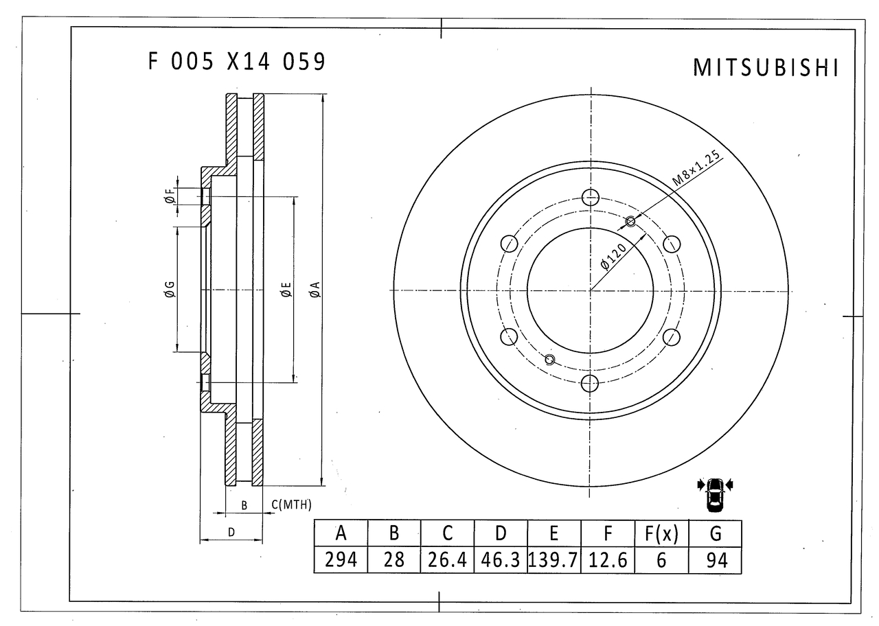 BOSCH F 005 X14 059 Bremsscheibe