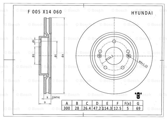 BOSCH F 005 X14 060 Brake Disc