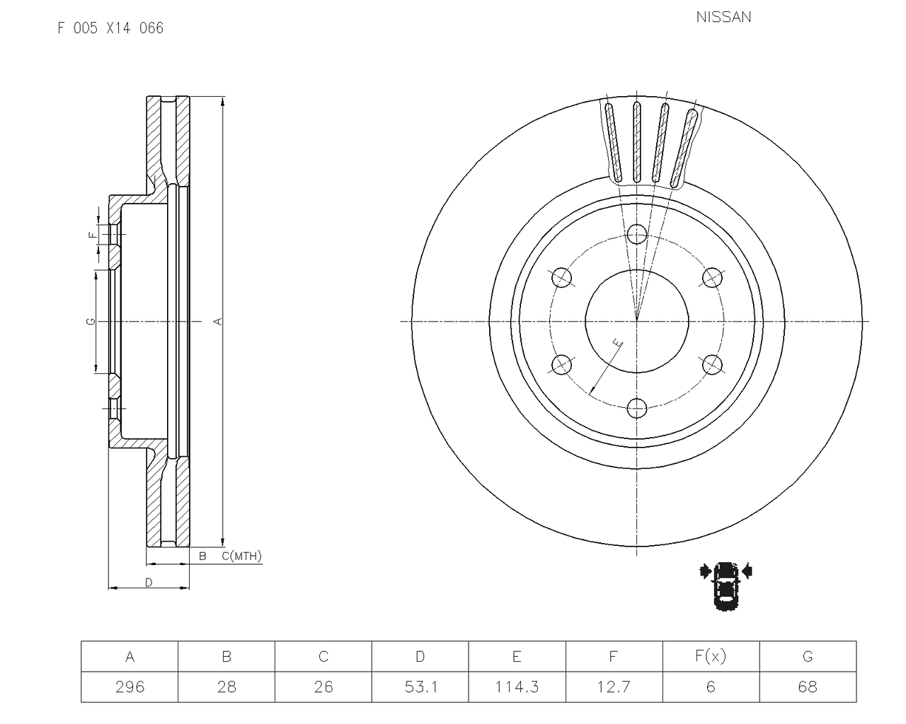 BOSCH F 005 X14 066 Brake Disc