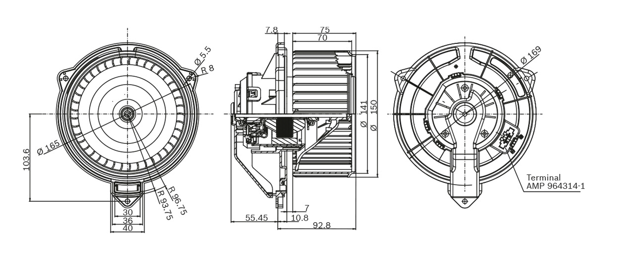 BOSCH F 006 B10 310 Elettromotore, Ventilatore abitacolo