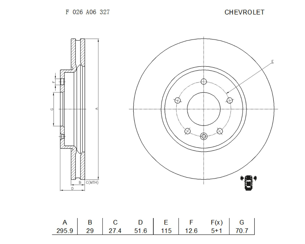 BOSCH F 026 A06 327 Brake Disc