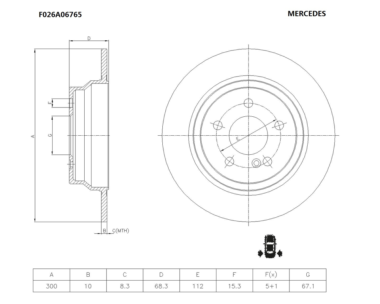 BOSCH F 026 A06 765 Brake Disc