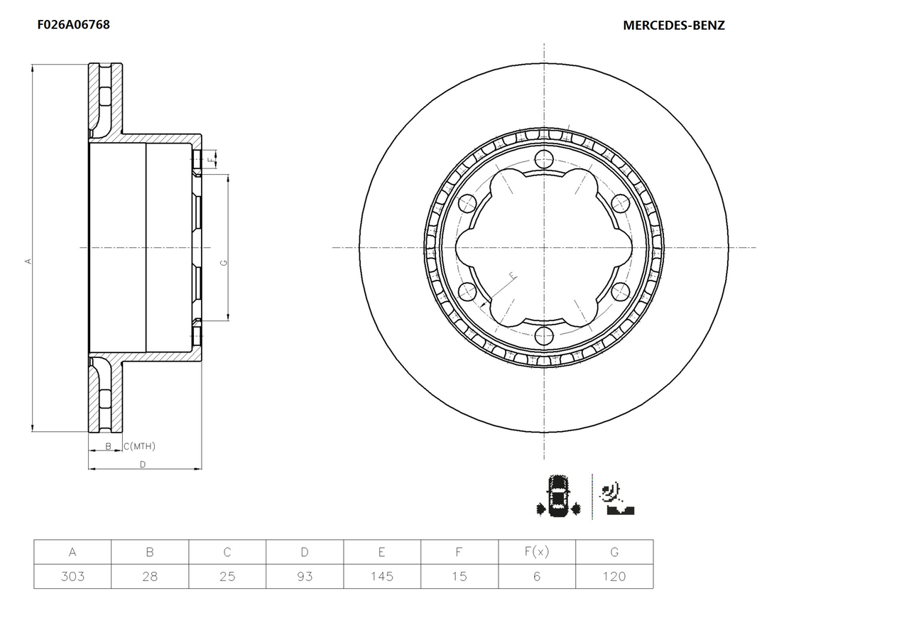 BOSCH F 026 A06 768 Brake Disc