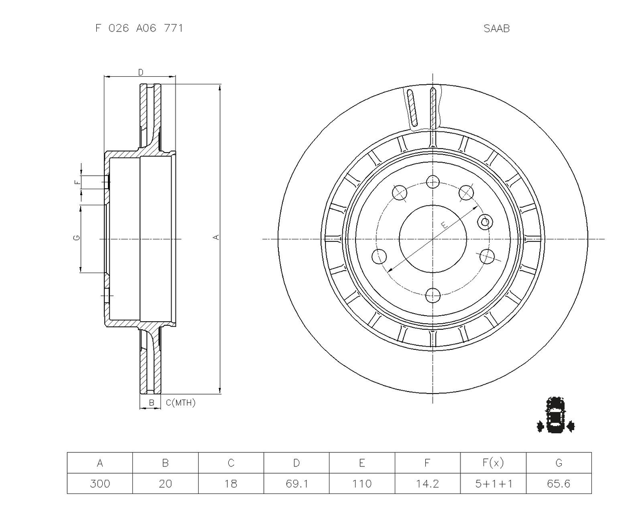 BOSCH F 026 A06 771 Brake Disc