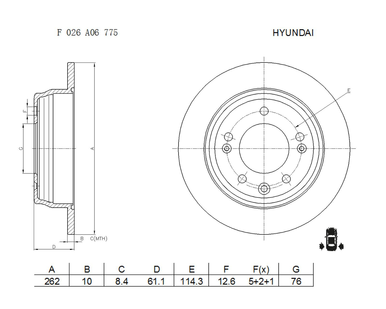 BOSCH F 026 A06 775 Brake Disc