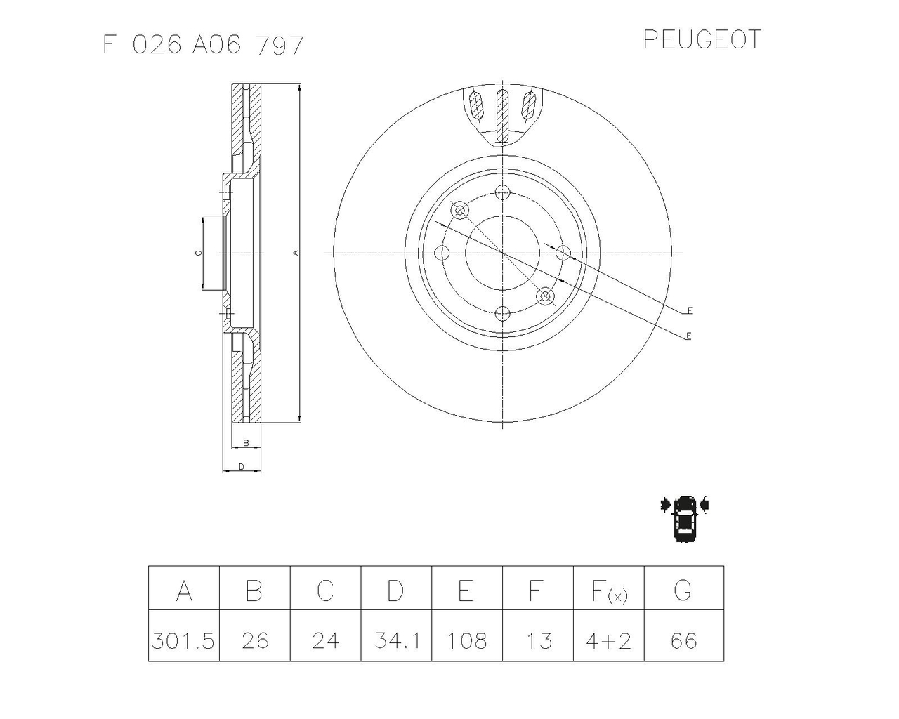 BOSCH F 026 A06 797 Brake Disc