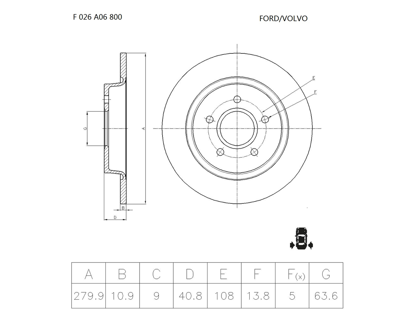 BOSCH F 026 A06 800 Brake Disc