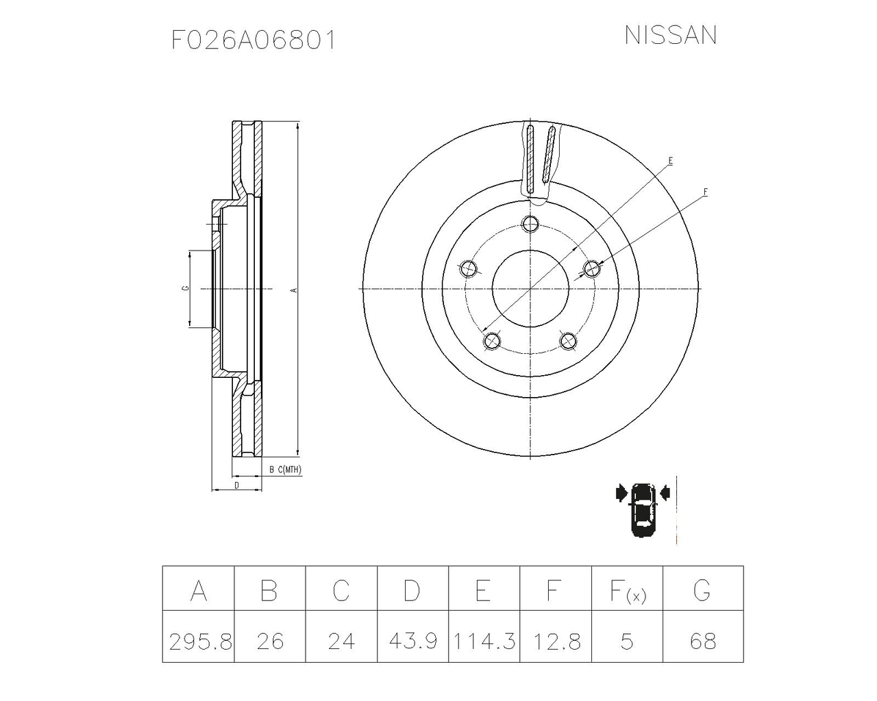 BOSCH F 026 A06 801 Brake Disc