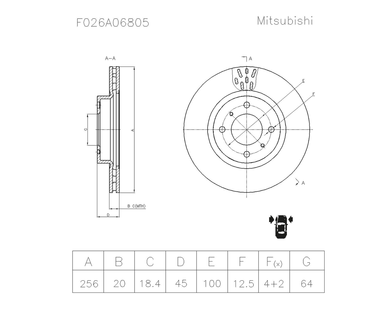 BOSCH F 026 A06 805 Brake Disc