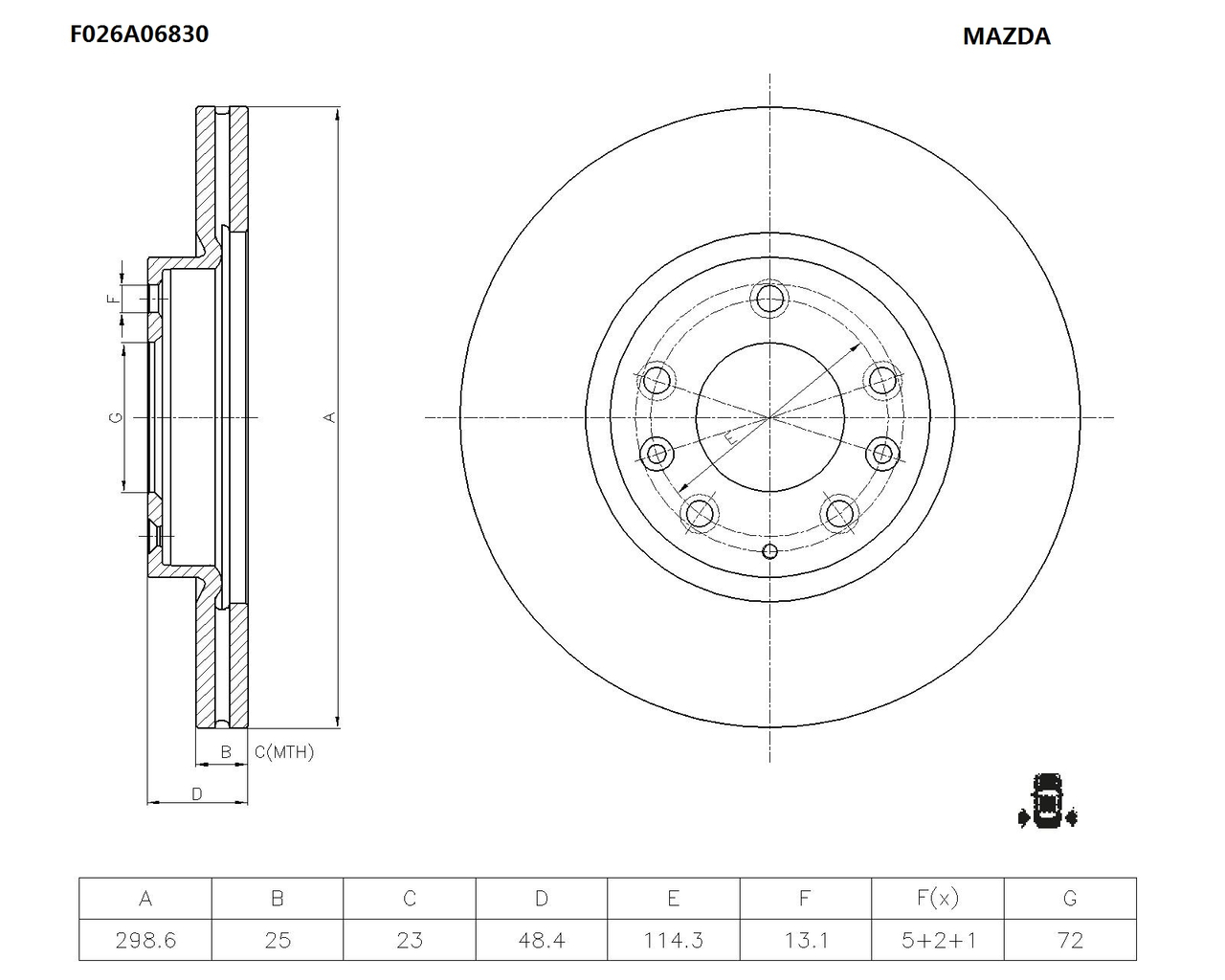 BOSCH F 026 A06 830 Brake Disc