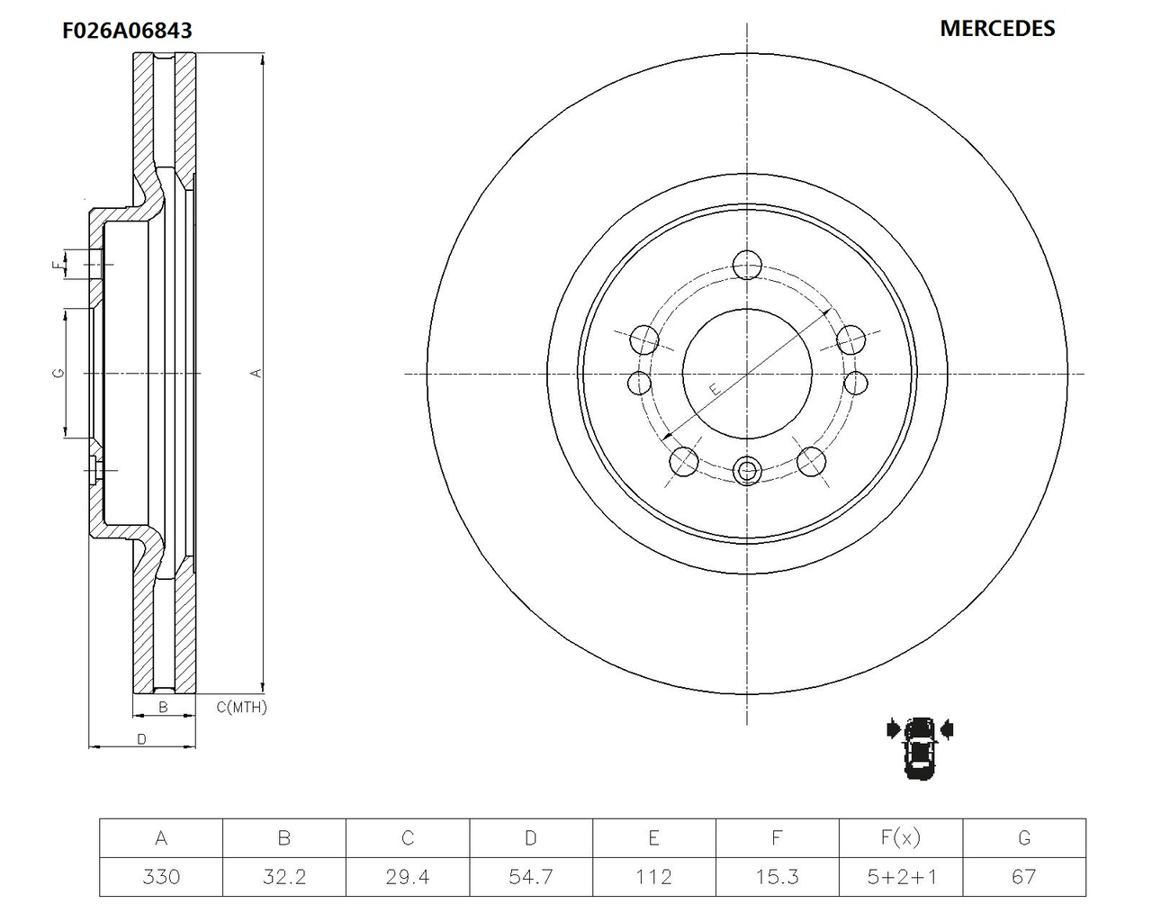 BOSCH F 026 A06 843 Brake Disc