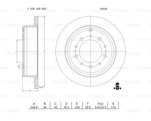 BOSCH F 026 A06 864 Brake Disc