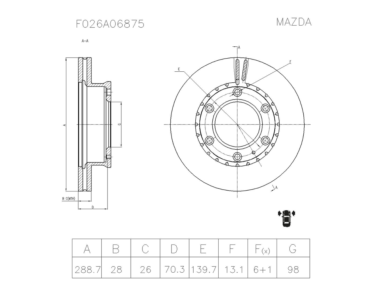 BOSCH F 026 A06 875 Brake Disc