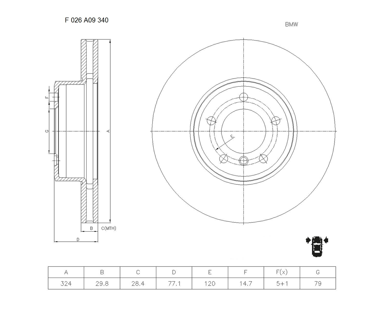 BOSCH F 026 A09 340 Brake Disc