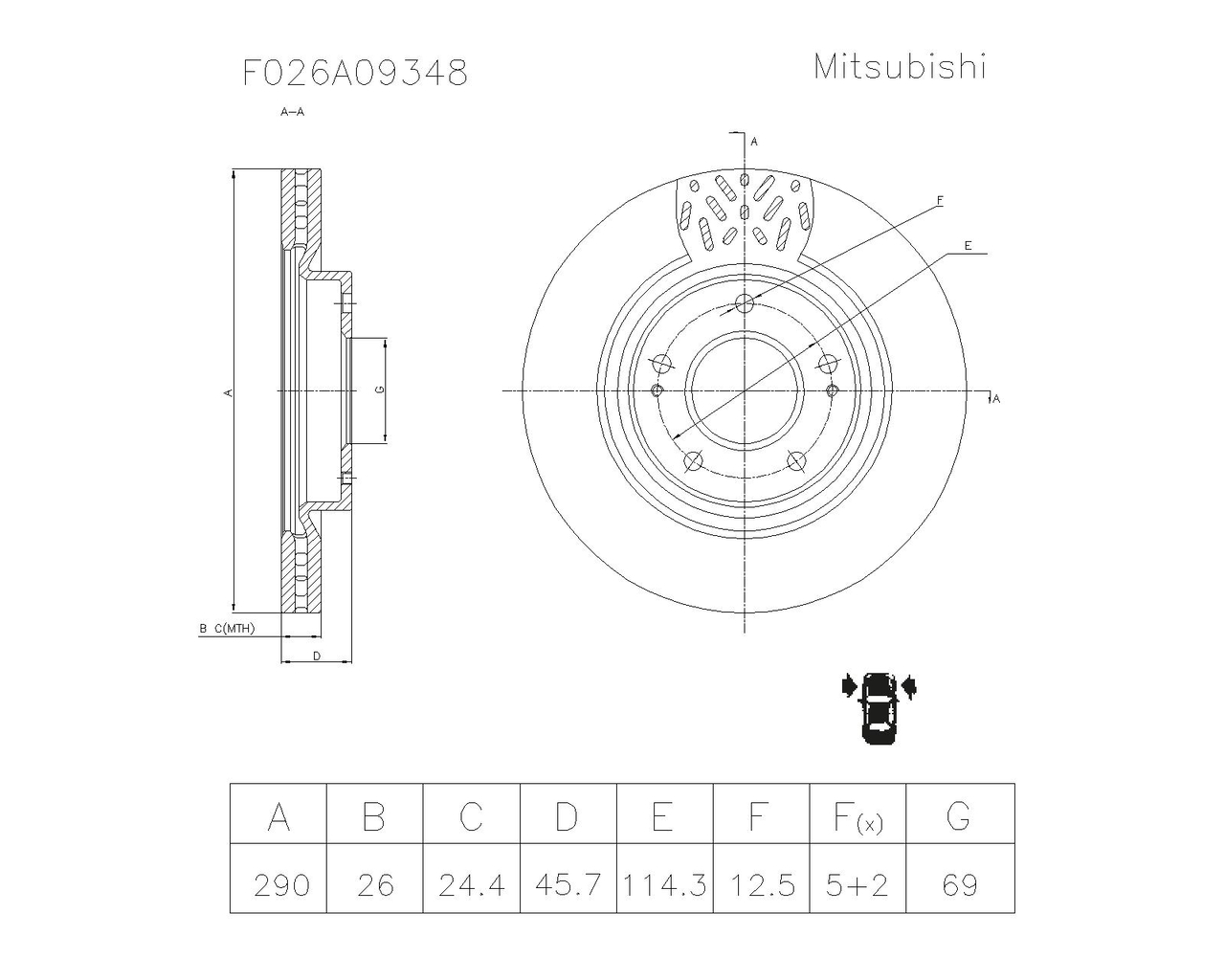 BOSCH F 026 A09 348 Brake Disc