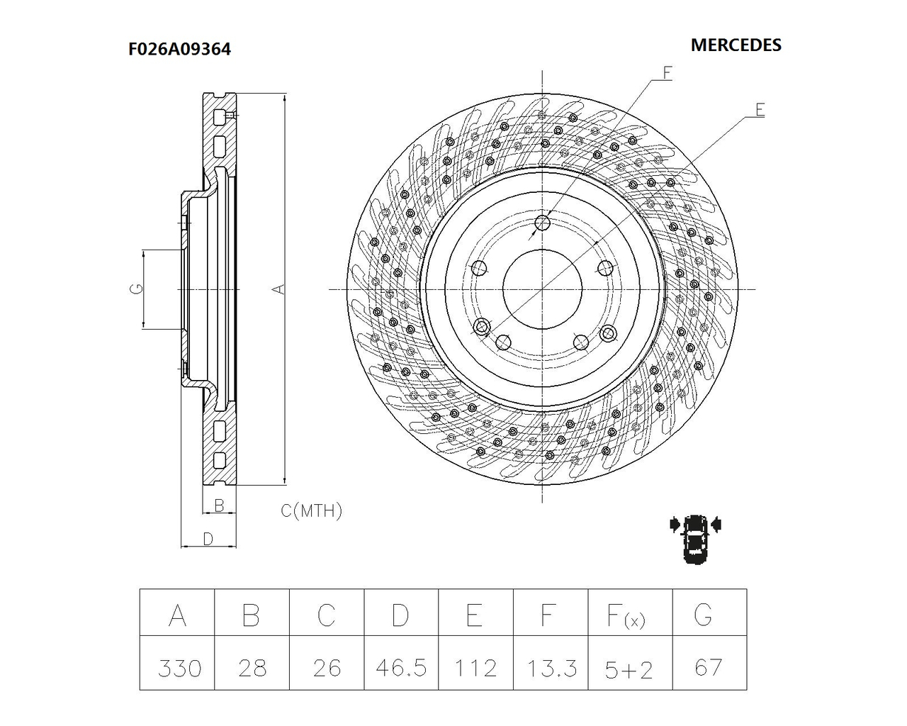 BOSCH F 026 A09 364 Brake Disc