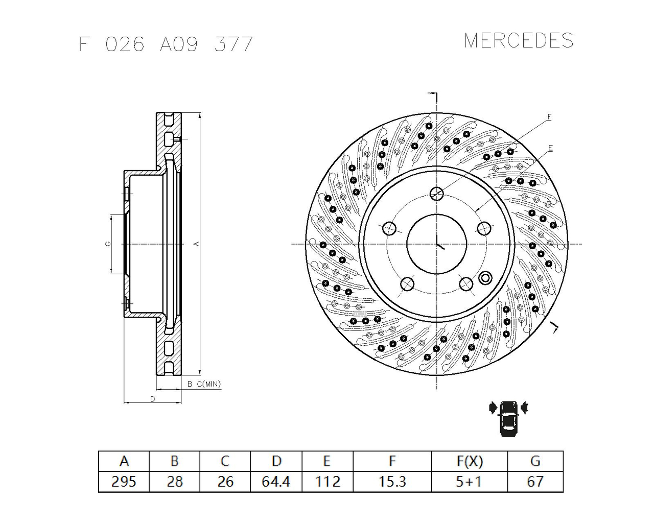 BOSCH F 026 A09 377 Brake Disc