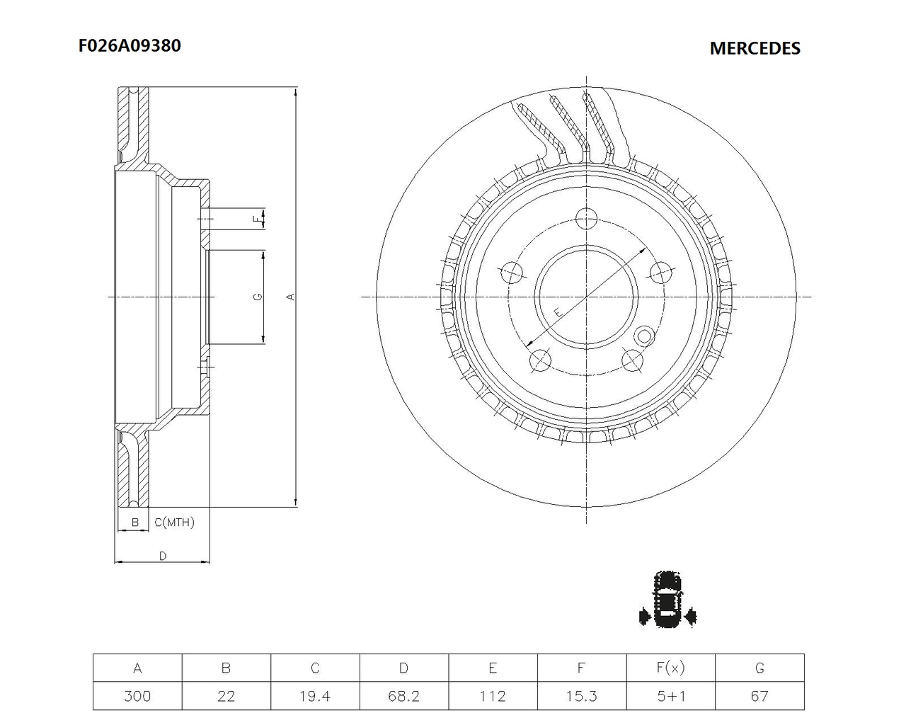 BOSCH F 026 A09 380 Brake Disc