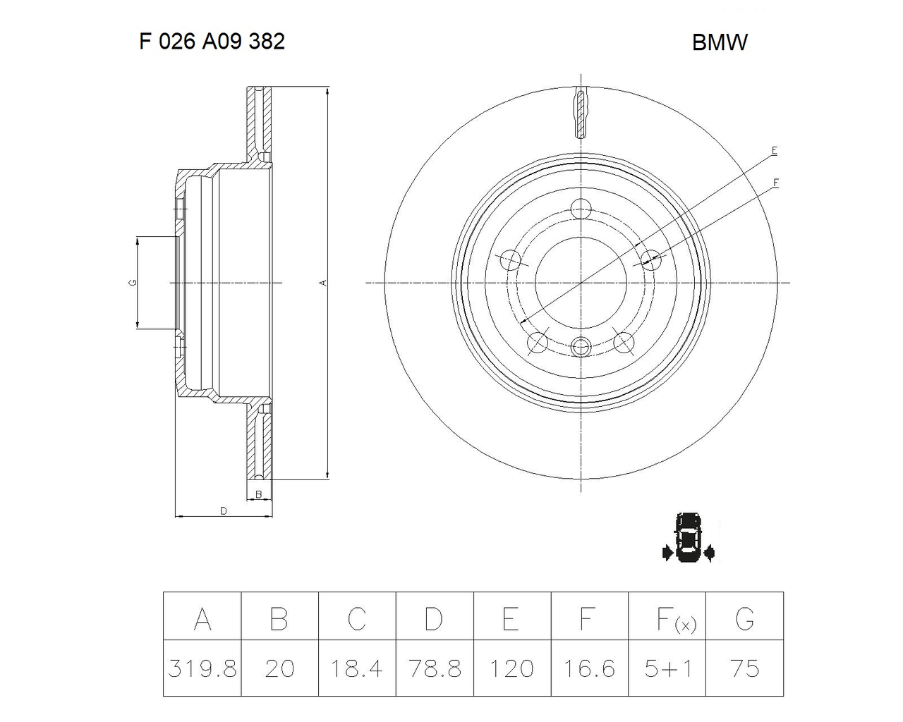 BOSCH F 026 A09 382 Brake Disc