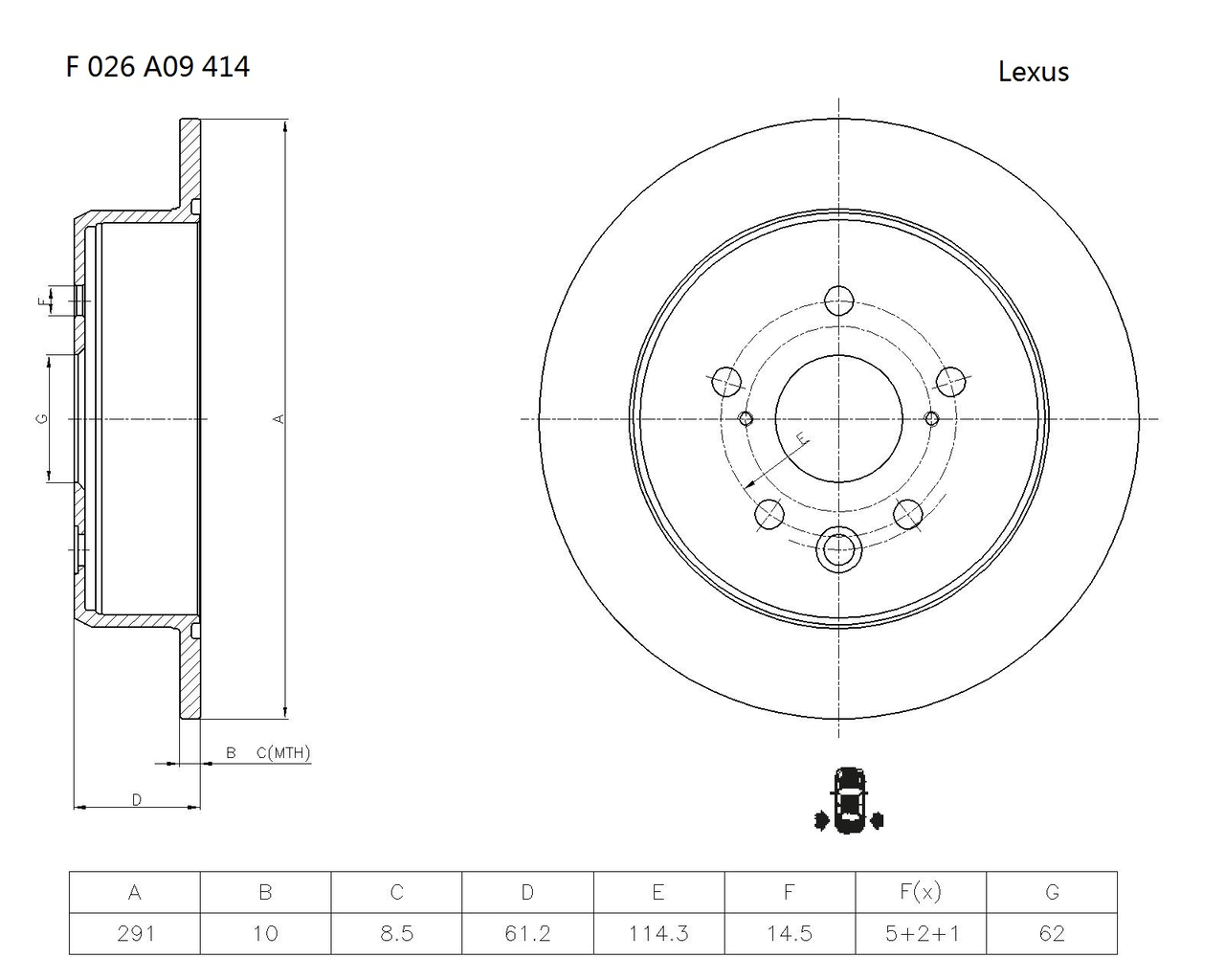 BOSCH F 026 A09 414 Brake Disc