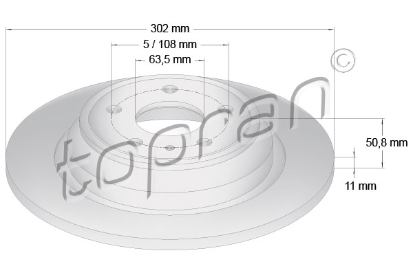 TOPRAN 304 857 Discofreno-Discofreno-Ricambi Euro