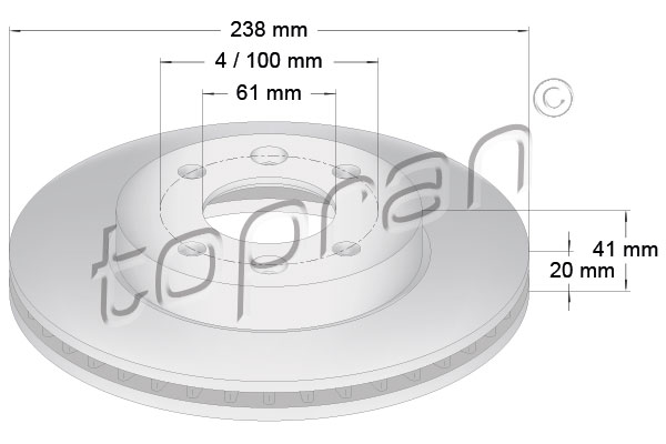 TOPRAN 700 176 Brzdový kotouč