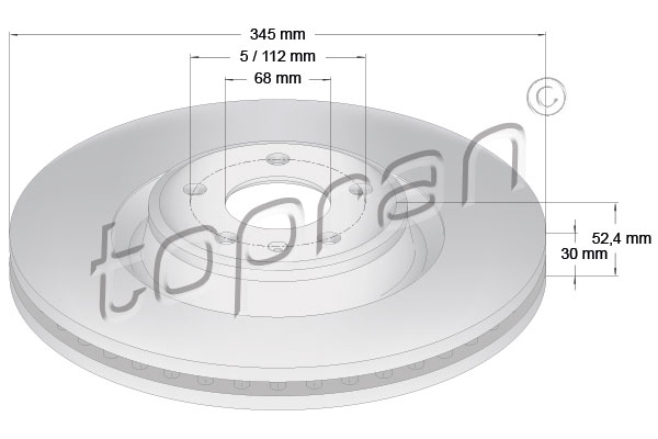 TOPRAN 116 389 Discofreno-Discofreno-Ricambi Euro