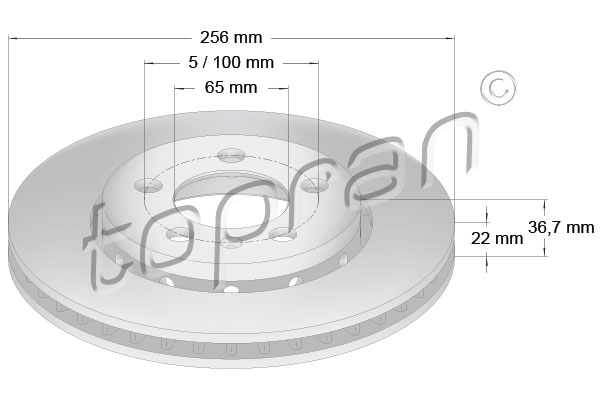 TOPRAN 110 434 Discofreno-Discofreno-Ricambi Euro