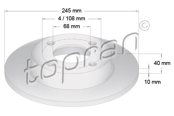 TOPRAN 107 089 Discofreno-Discofreno-Ricambi Euro