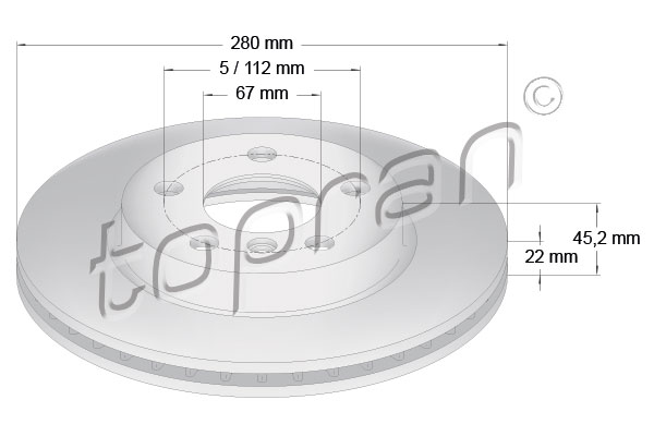 TOPRAN 502 566 Brzdový kotouč