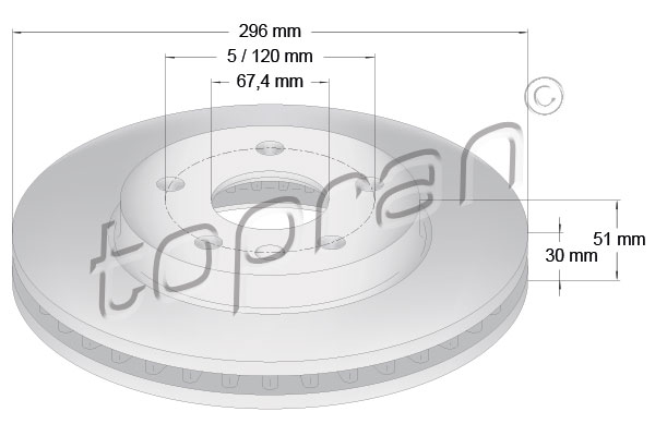 TOPRAN 207 809 Discofreno-Discofreno-Ricambi Euro