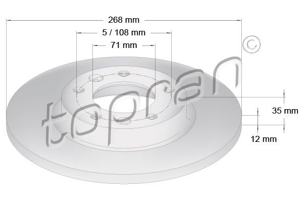 TOPRAN 723 881 Discofreno-Discofreno-Ricambi Euro