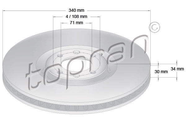 TOPRAN 722 837 Discofreno-Discofreno-Ricambi Euro