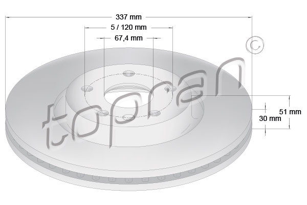 TOPRAN 207 991 Discofreno-Discofreno-Ricambi Euro