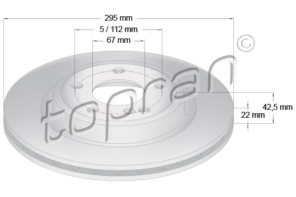 TOPRAN 409 553 Discofreno-Discofreno-Ricambi Euro