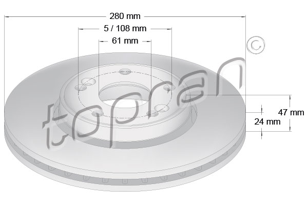 TOPRAN 700 832 Discofreno-Discofreno-Ricambi Euro