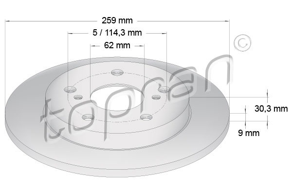 TOPRAN 600 594 Discofreno-Discofreno-Ricambi Euro