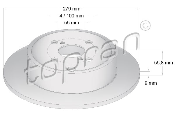 TOPRAN 600 602 Discofreno-Discofreno-Ricambi Euro