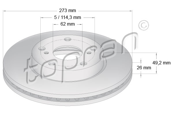 TOPRAN 600 588 Discofreno-Discofreno-Ricambi Euro