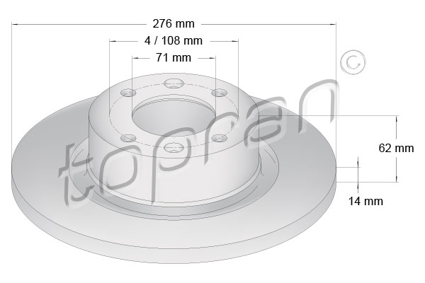 TOPRAN 721 181 Discofreno-Discofreno-Ricambi Euro