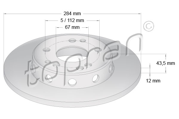 TOPRAN 400 844 Discofreno-Discofreno-Ricambi Euro