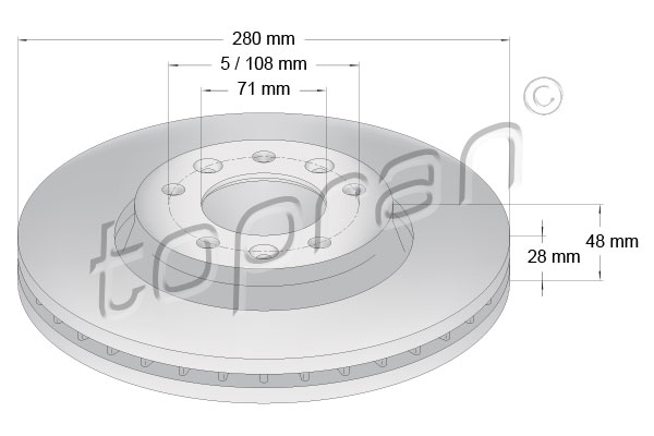 TOPRAN 722 488 Discofreno-Discofreno-Ricambi Euro