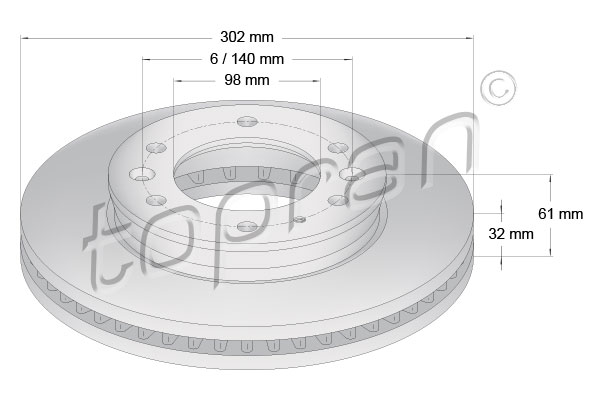 TOPRAN 305 185 Discofreno